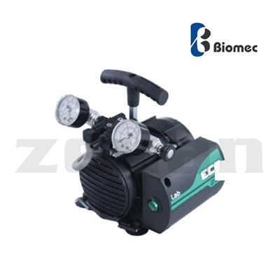 Bomba de vacío sin aceite con función de compresor para laboratorio, con cobertura de teflón. Marca Biomec, modelo ECO 260 LAB/BC PTFE