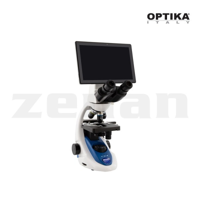 Microscopio binocular motorizado con Tablet multifunción, iluminación LED. Marca Optika, modelo B-190TBPL+