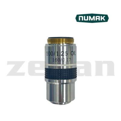 Objetivo acromático  100X para microscopio 107BN. Marca Numak