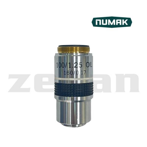 Objetivo acromático  100X para microscopio 107BN. Marca Numak