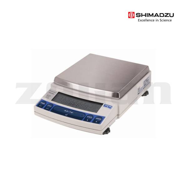 Balanza de alta precisión 6200 g x 0.01 g, calibración interna. Marca Shimadzu, modelo UW6200H